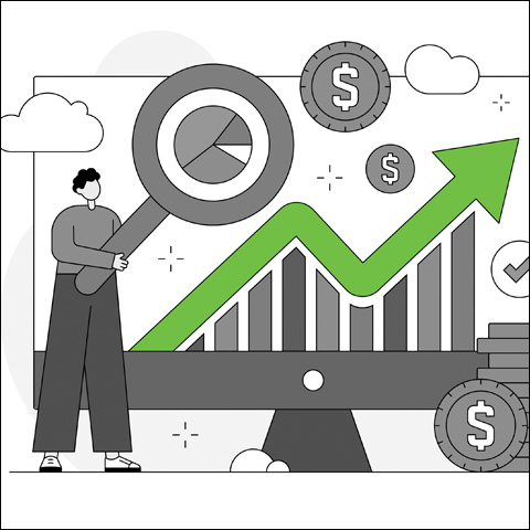 Illustration of financial services machine